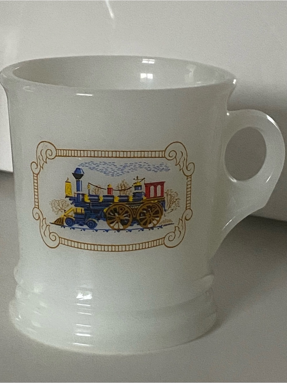 Vintage Train Mug Avon Steam Locomotive Coffee Tea EUC Shave Cup White EUC